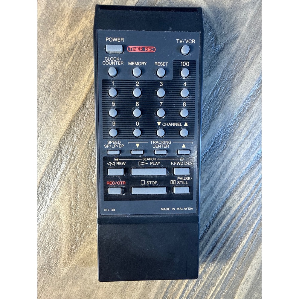 Vintage Orion RC-39 VCR TV Remote Control OEM EUR-53400 CRT TV/VCR Combo Tested
